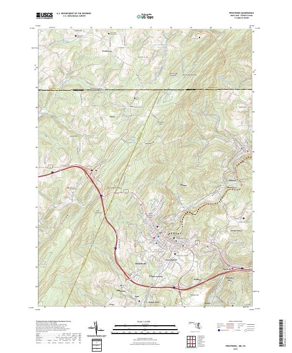 Frostburg topographic map thumbnail