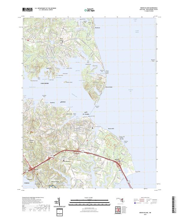 Gibson Island topographic map thumbnail