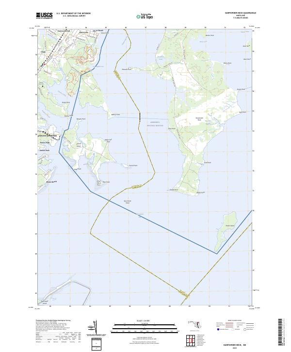 Gunpowder Neck topographic map thumbnail