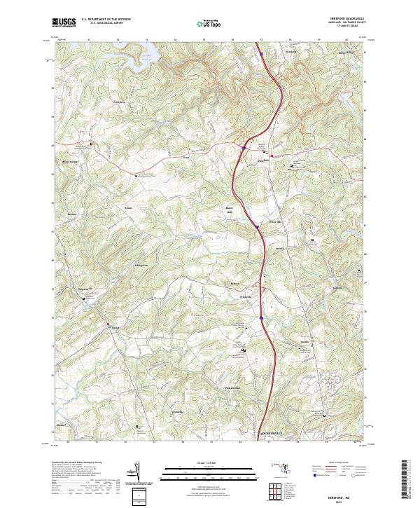 Hereford topographic map thumbnail
