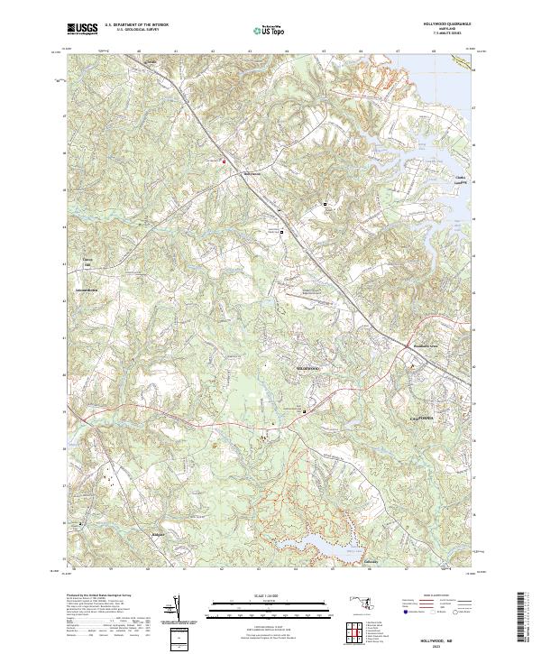Hollywood topographic map thumbnail