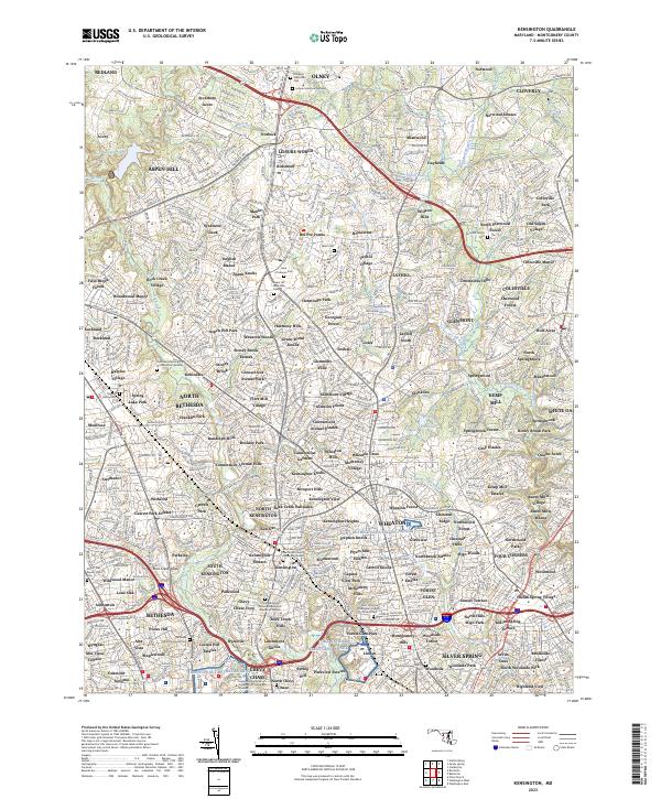 Kensington topographic map thumbnail