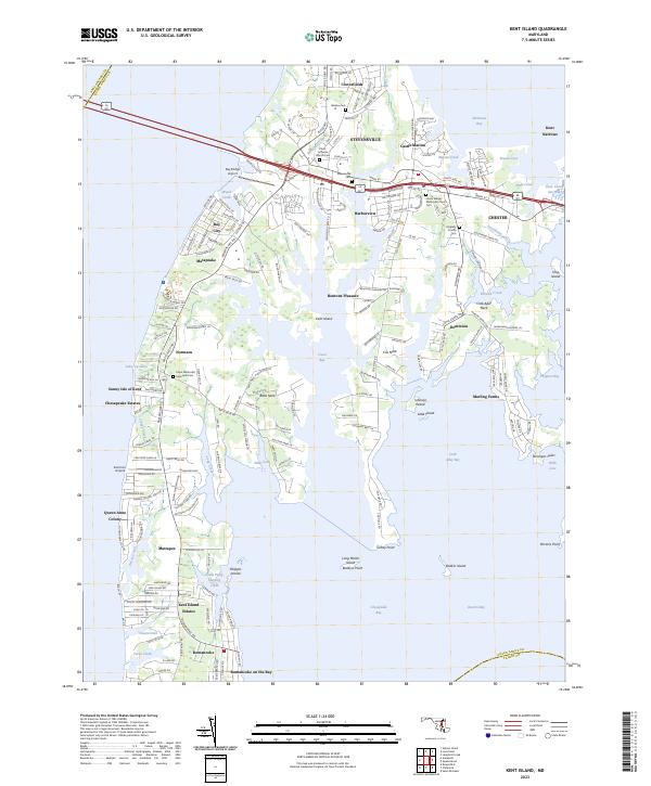 Kent Island topographic map thumbnail