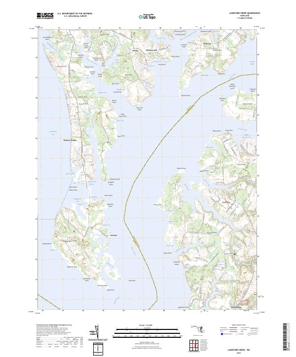Langford Creek topographic map thumbnail