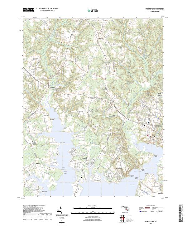 Leonardtown topographic map thumbnail