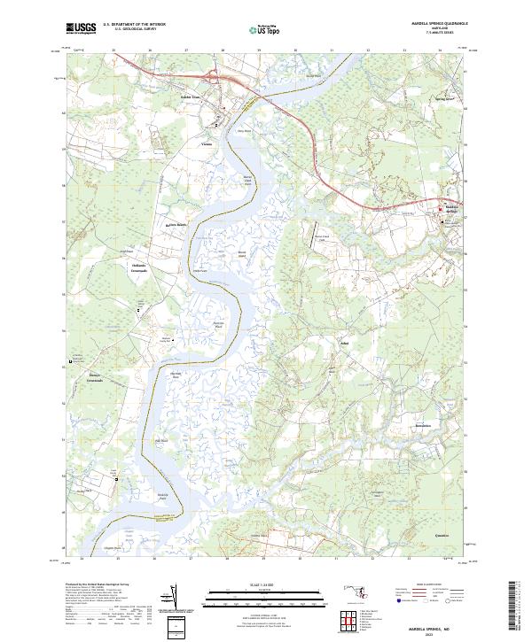 Mardela Springs topographic map thumbnail