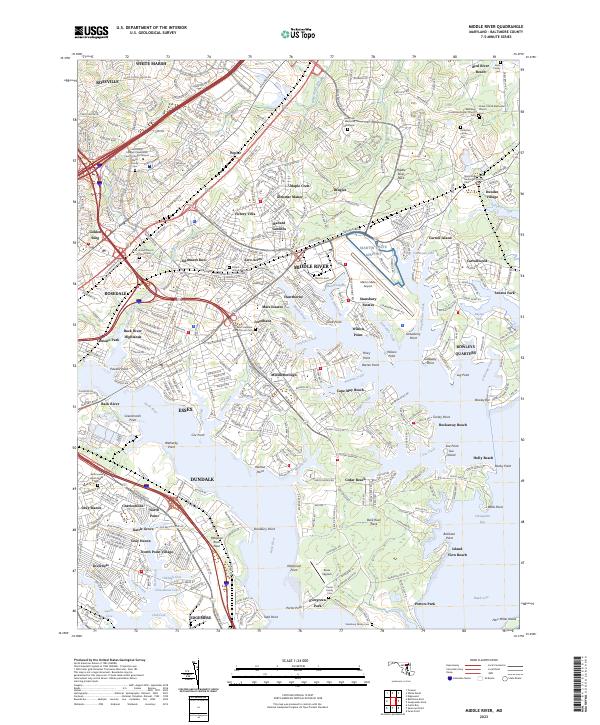 Middle River topographic map thumbnail