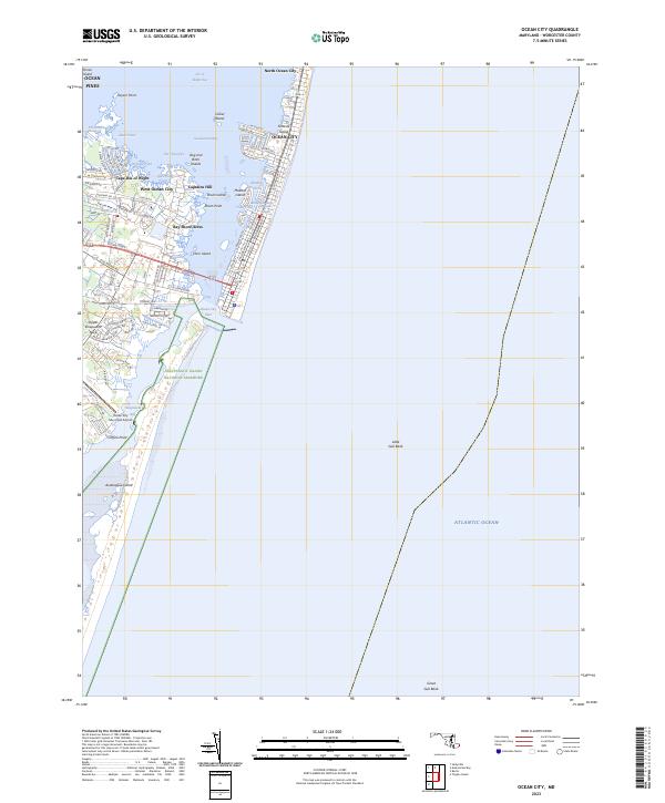 Ocean City topographic map thumbnail