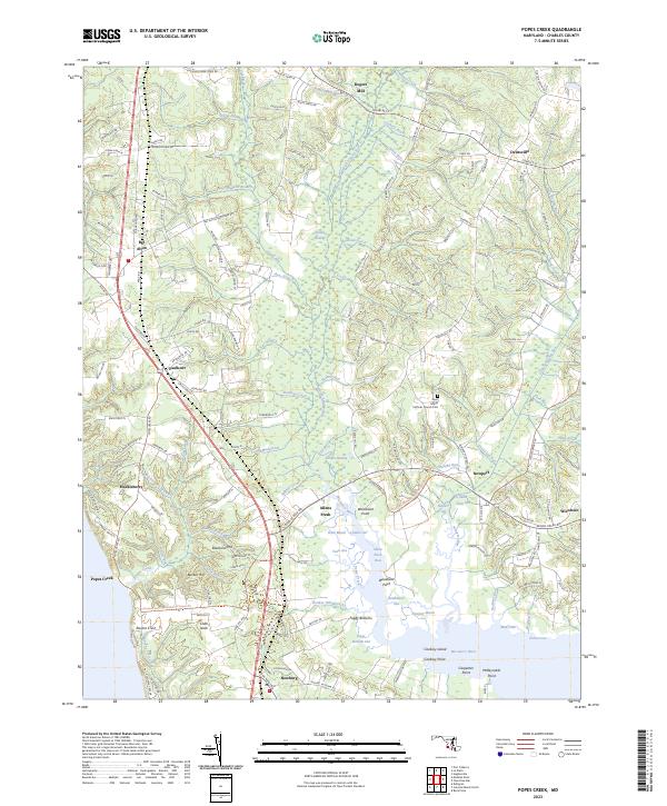 Popes Creek topographic map thumbnail