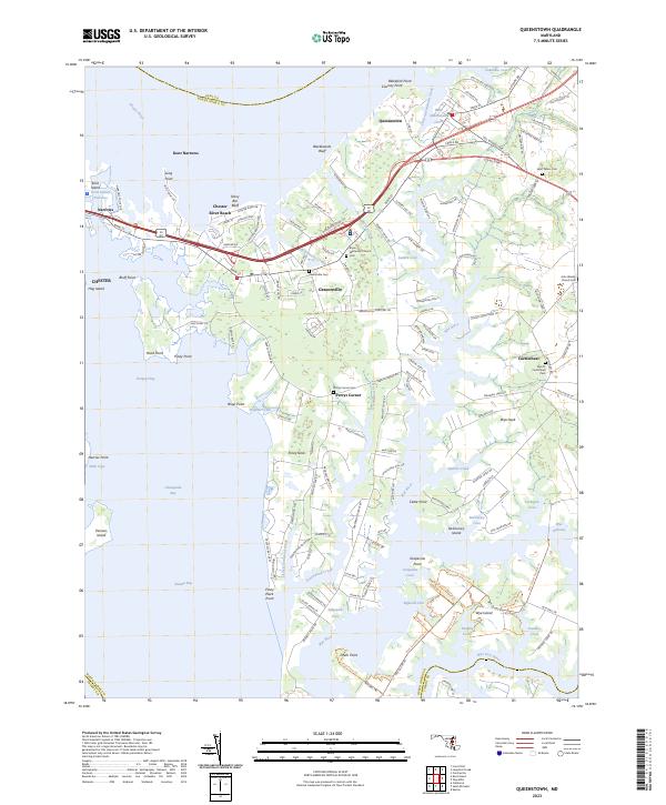 Queenstown topographic map thumbnail