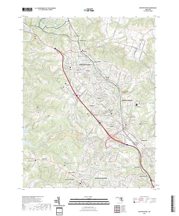 Reisterstown topographic map thumbnail