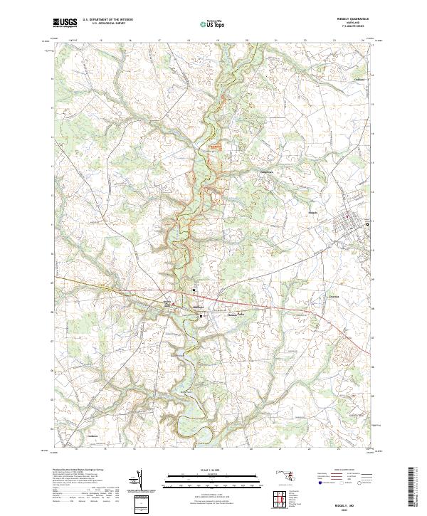 Ridgely topographic map thumbnail