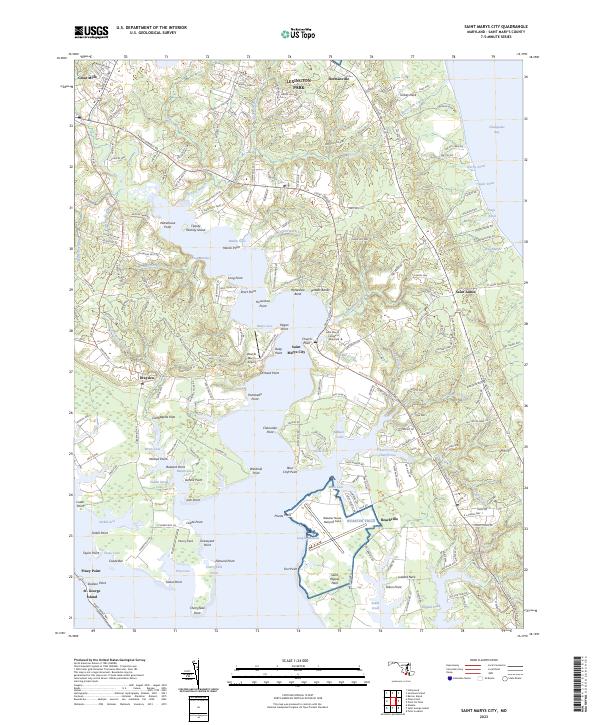 Saint Marys City topographic map thumbnail