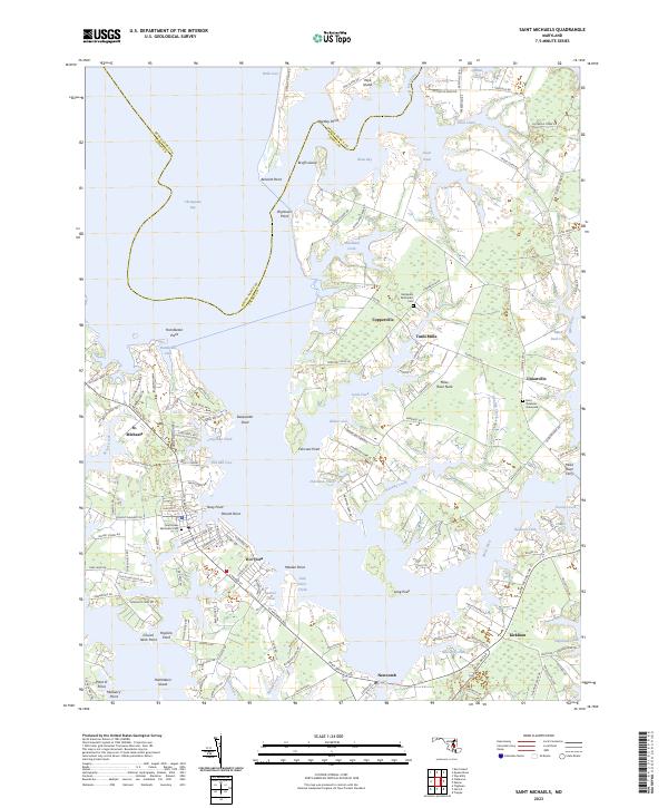 Saint Michaels topographic map thumbnail