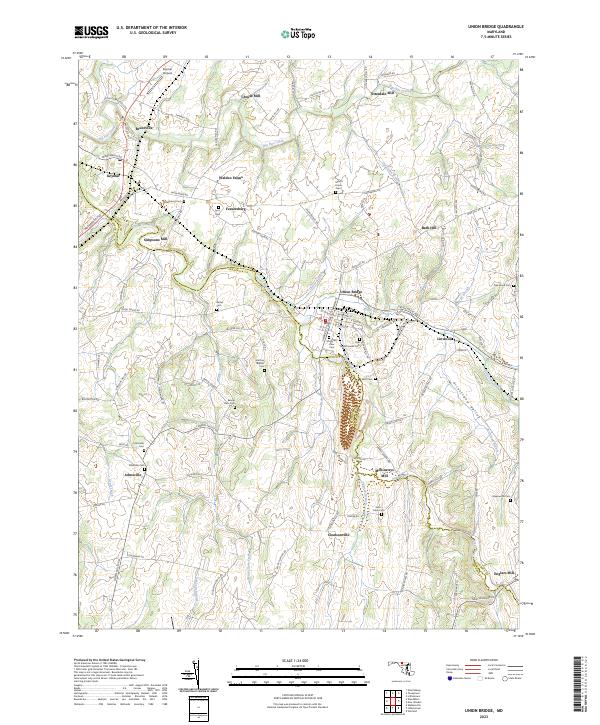 Union Bridge topographic map thumbnail