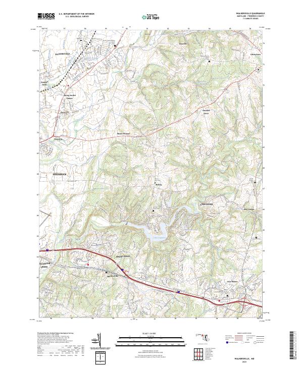 Walkersville topographic map thumbnail