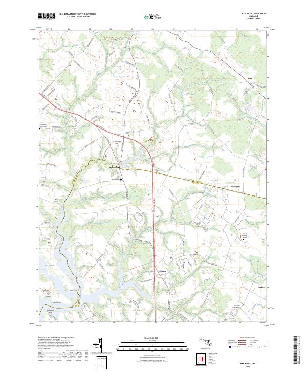 Wye Mills topographic map thumbnail