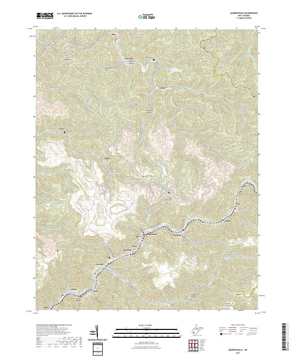 Amherstdale topographic map thumbnail