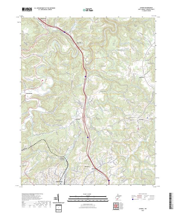 Athens topographic map thumbnail