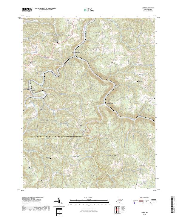 Audra topographic map thumbnail