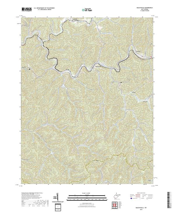Baileysville topographic map thumbnail