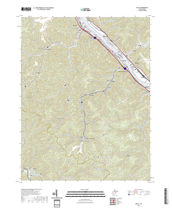 Belle topographic map thumbnail