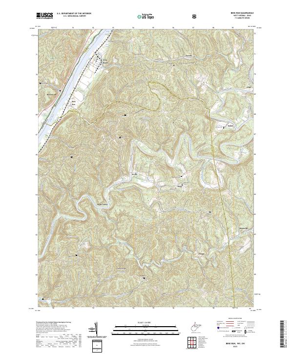 Bens Run topographic map thumbnail