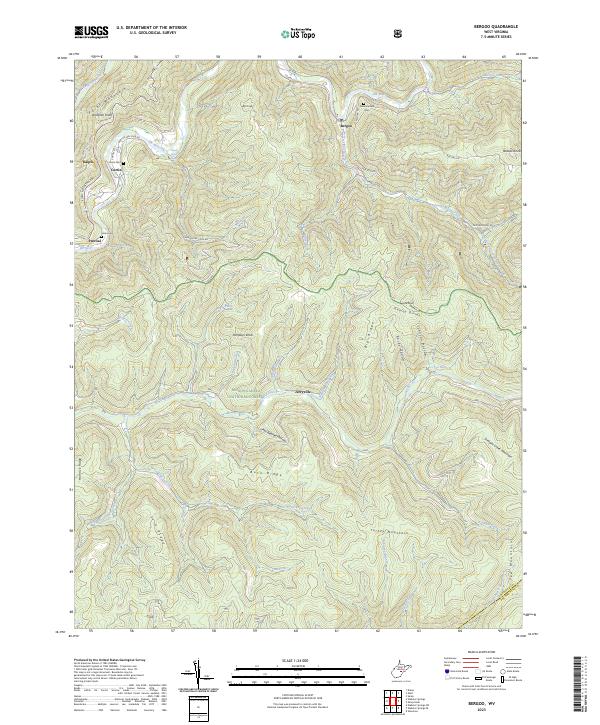 Bergoo topographic map thumbnail