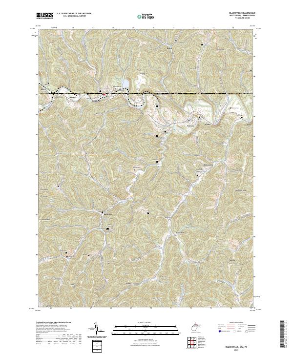 Blacksville topographic map thumbnail