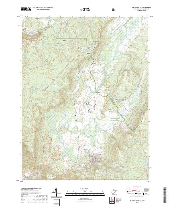 Blackwater Falls topographic map thumbnail