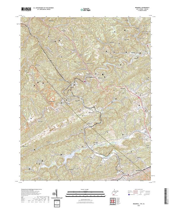 Bramwell topographic map thumbnail