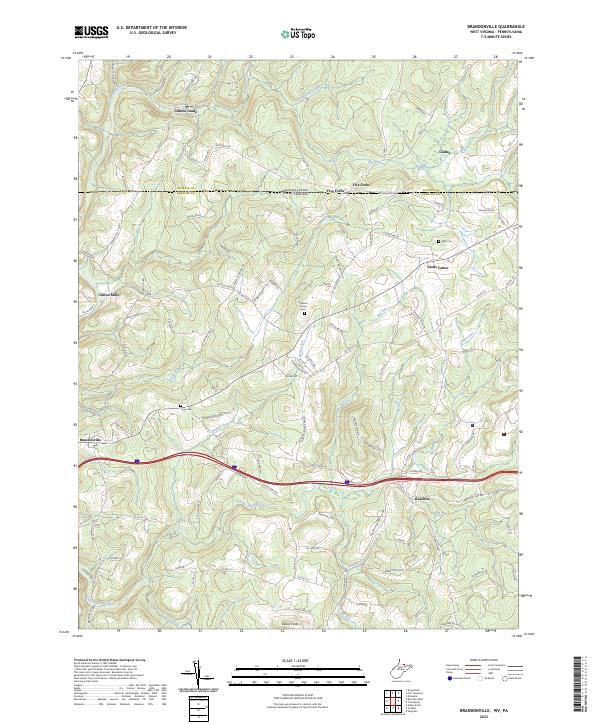 Brandonville topographic map thumbnail