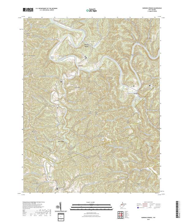 Burning Springs topographic map thumbnail