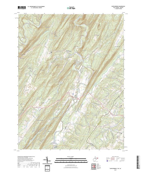 Capon Bridge topographic map thumbnail