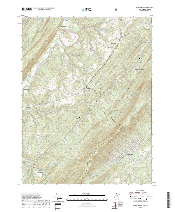 Capon Springs topographic map thumbnail