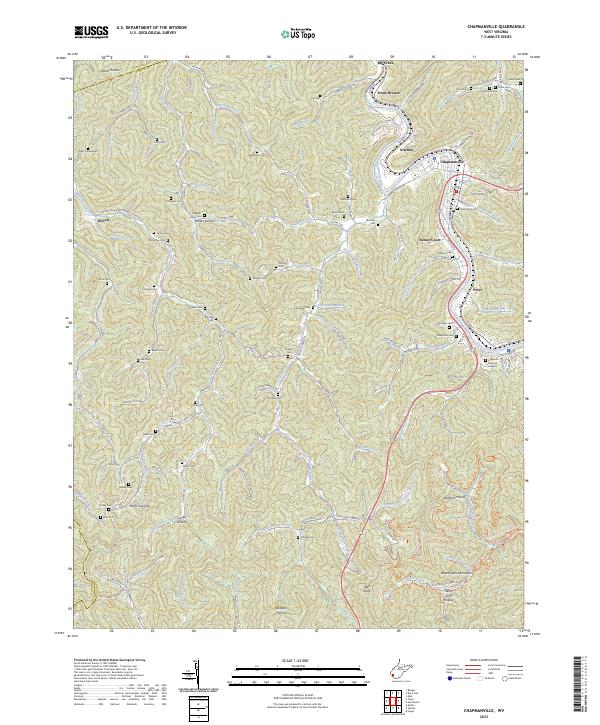 Chapmanville topographic map thumbnail