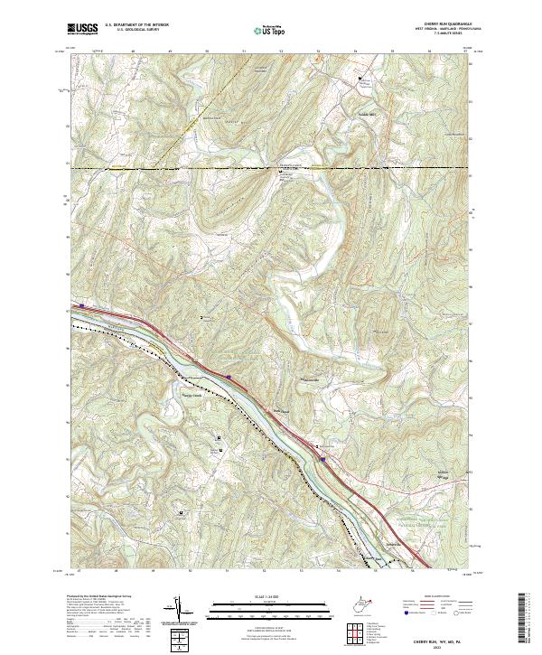 Cherry Run topographic map thumbnail