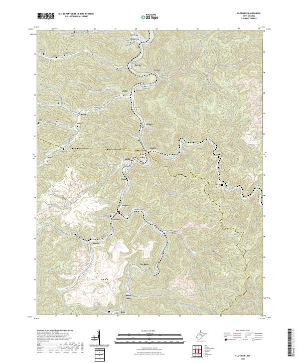 Clothier topographic map thumbnail