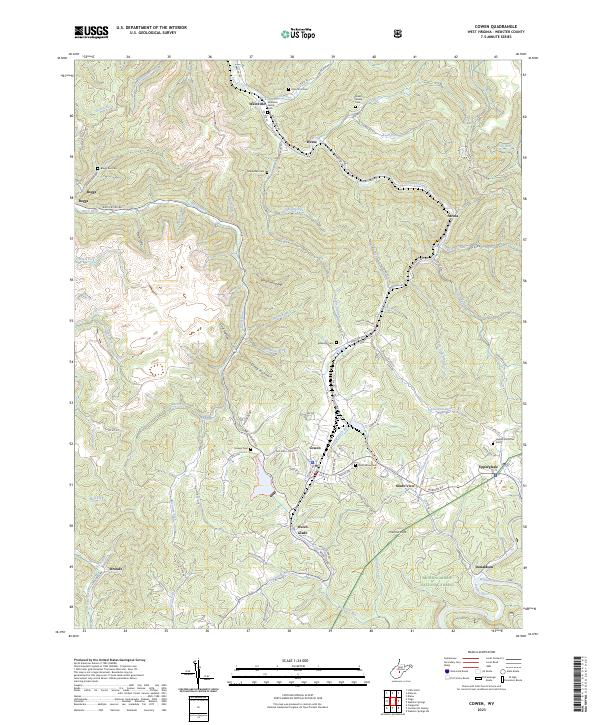 Cowen topographic map thumbnail