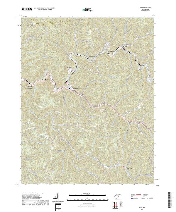 Davy topographic map thumbnail