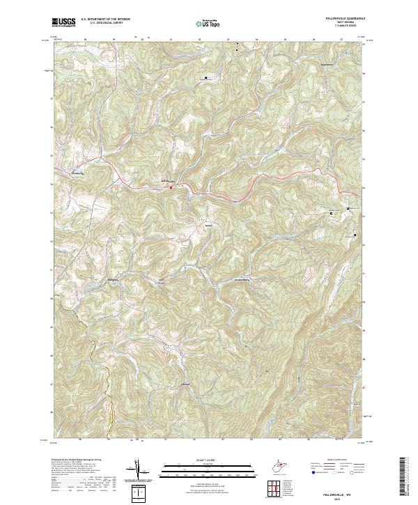 Fellowsville topographic map thumbnail