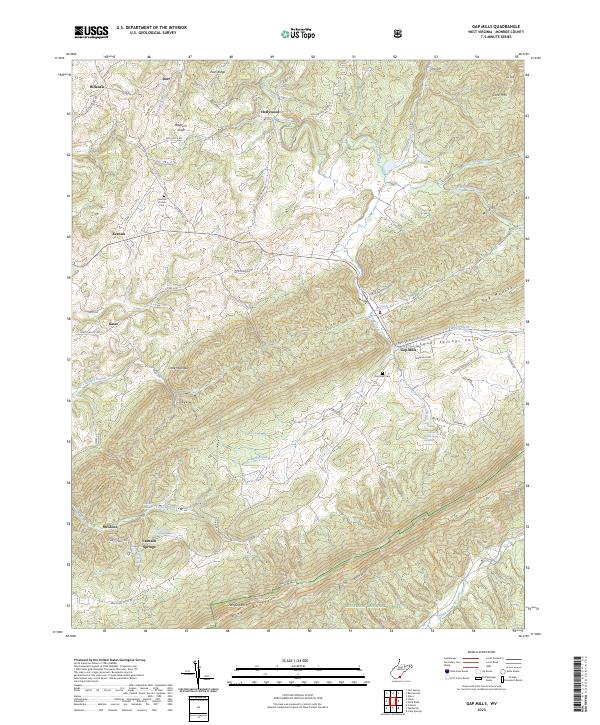 Gap Mills topographic map thumbnail