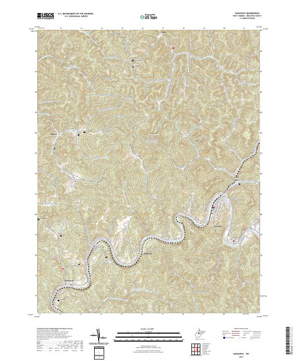 Gassaway topographic map thumbnail