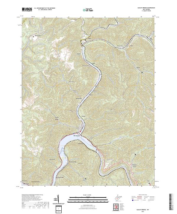Gauley Bridge topographic map thumbnail