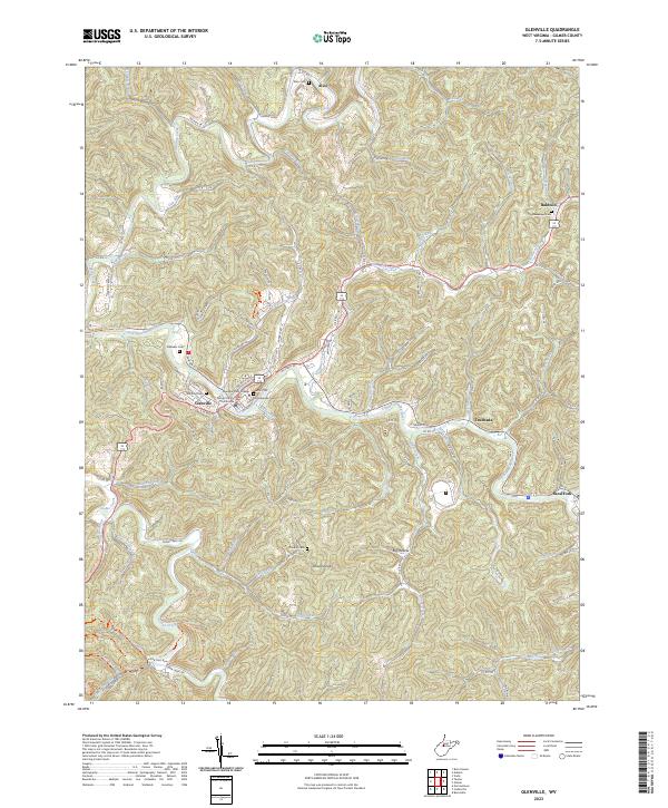 Glenville topographic map thumbnail