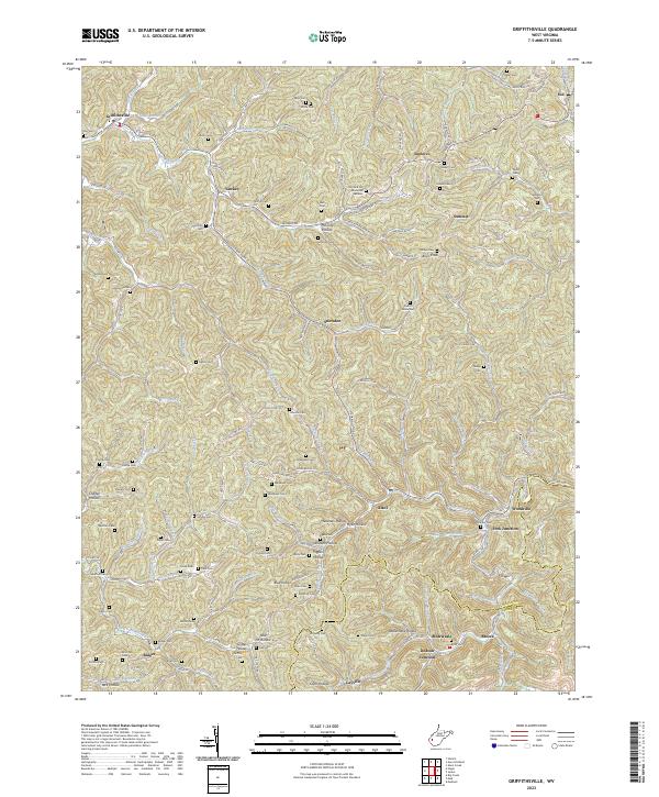Griffithsville topographic map thumbnail