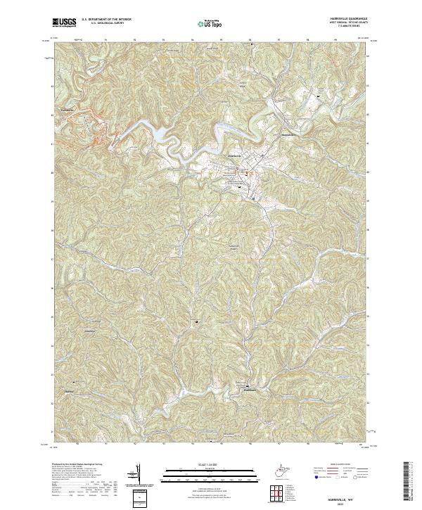 Harrisville topographic map thumbnail