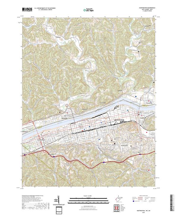 Huntington topographic map thumbnail