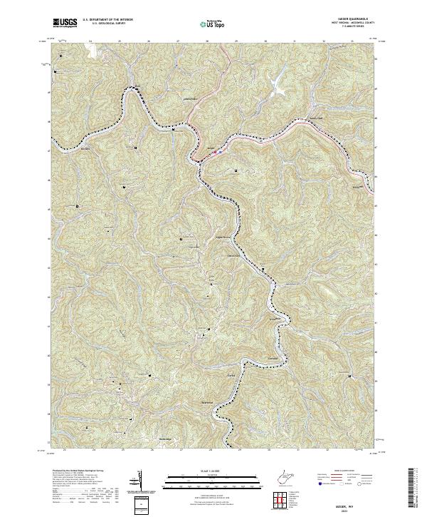 Iaeger topographic map thumbnail