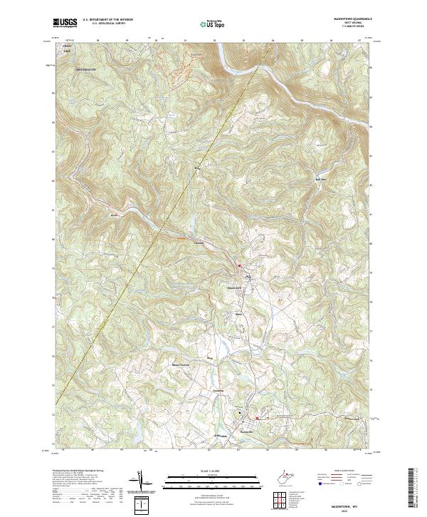 Masontown topographic map thumbnail
